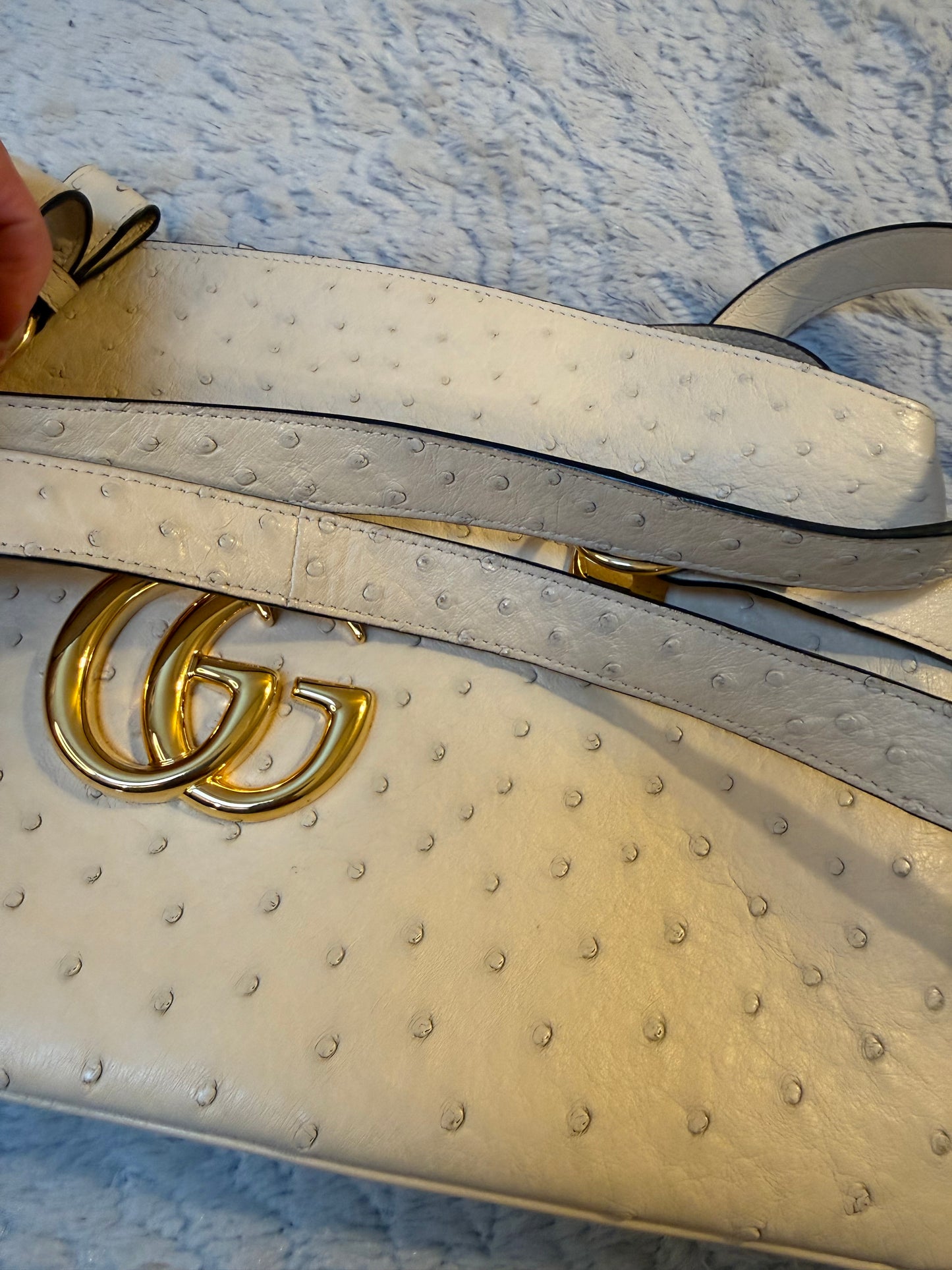 Gucci Ostrich Arli Top Handle Bag