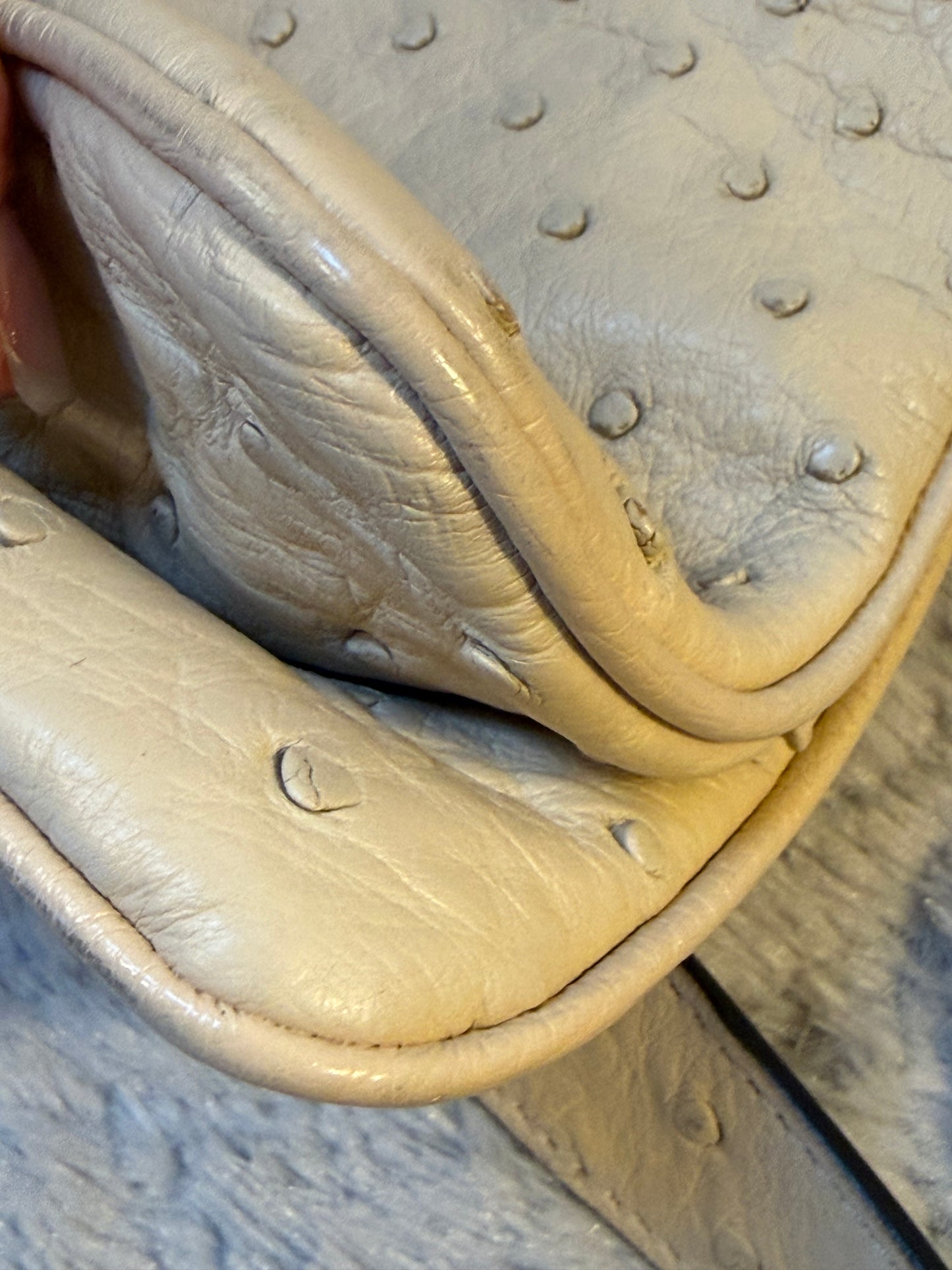 Gucci Ostrich Arli Top Handle Bag