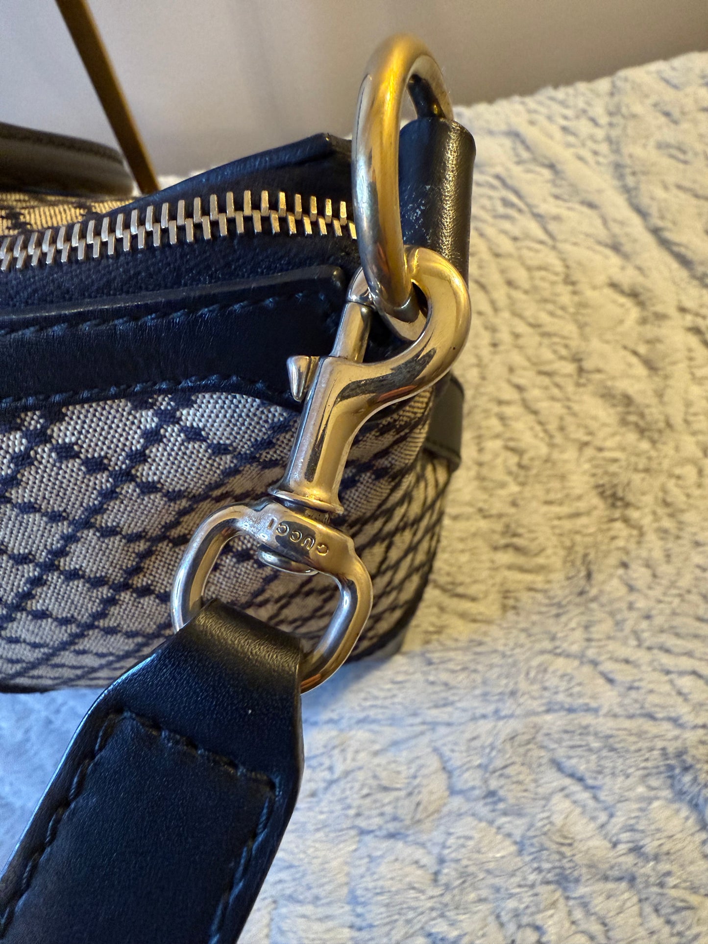 Gucci Diamante Black and Brown 2 Way Tote