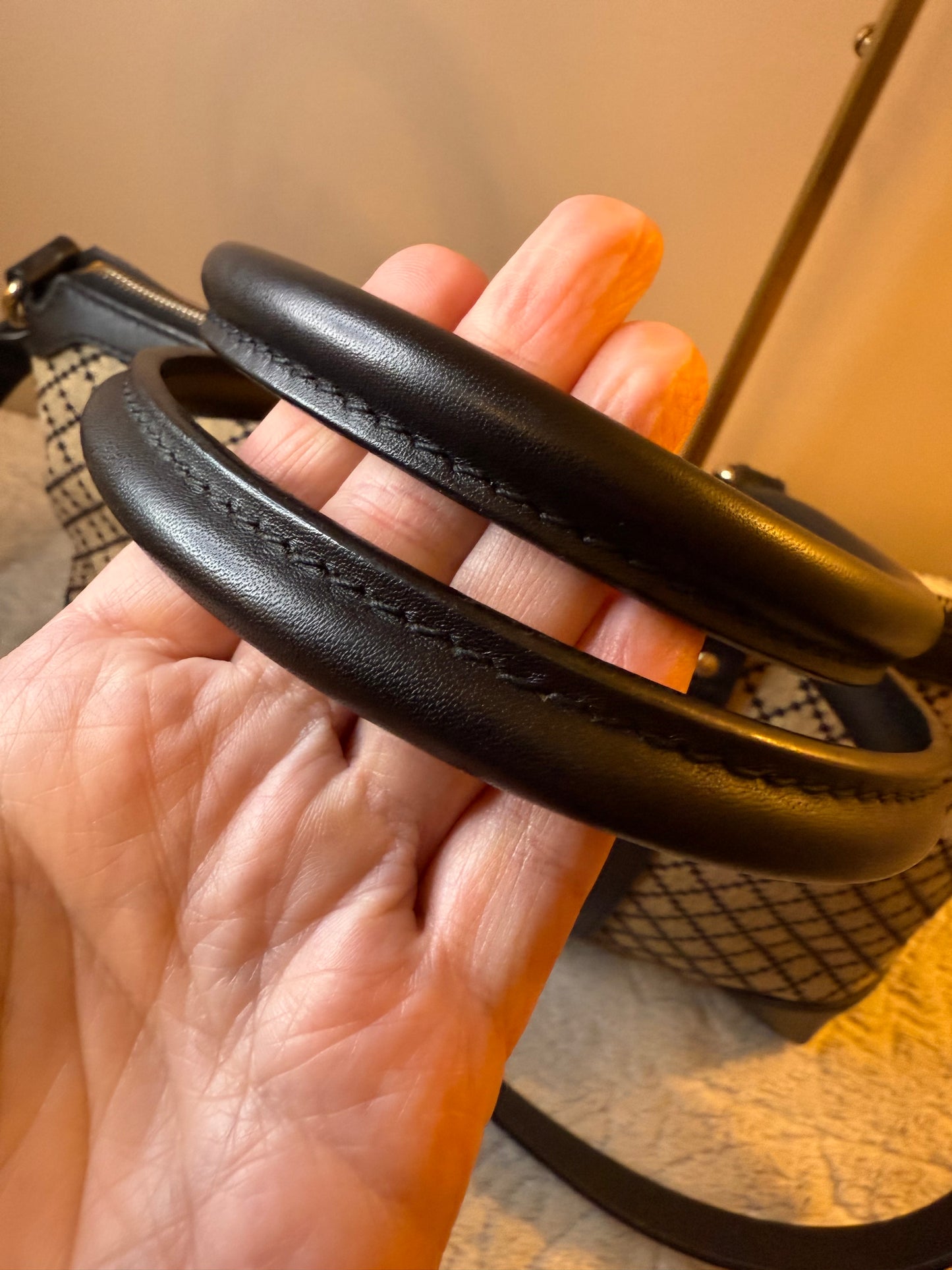 Gucci Diamante Black and Brown 2 Way Tote