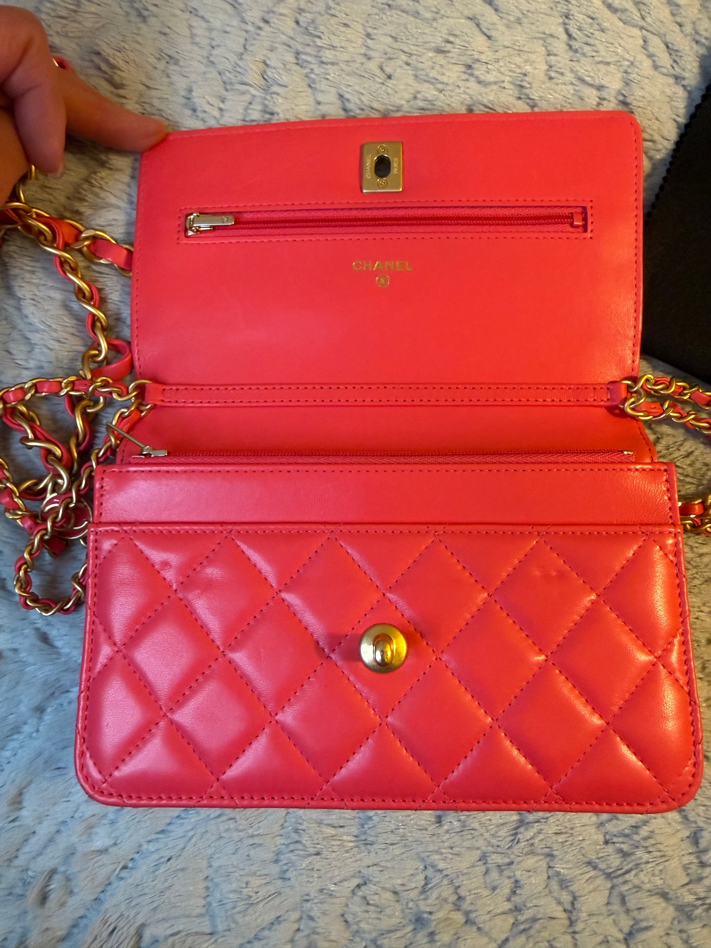 Chanel Trendy CC Wallet on Chain (WOC) — Pink | Lambskin